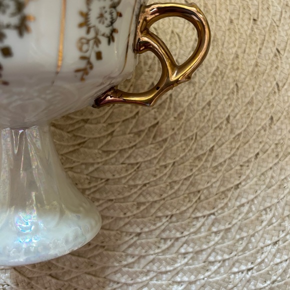 Vintage Pearlescent Royal Sealy Lusterware Double Handled Compote Cup, Berry cup - Picture 11 of 12